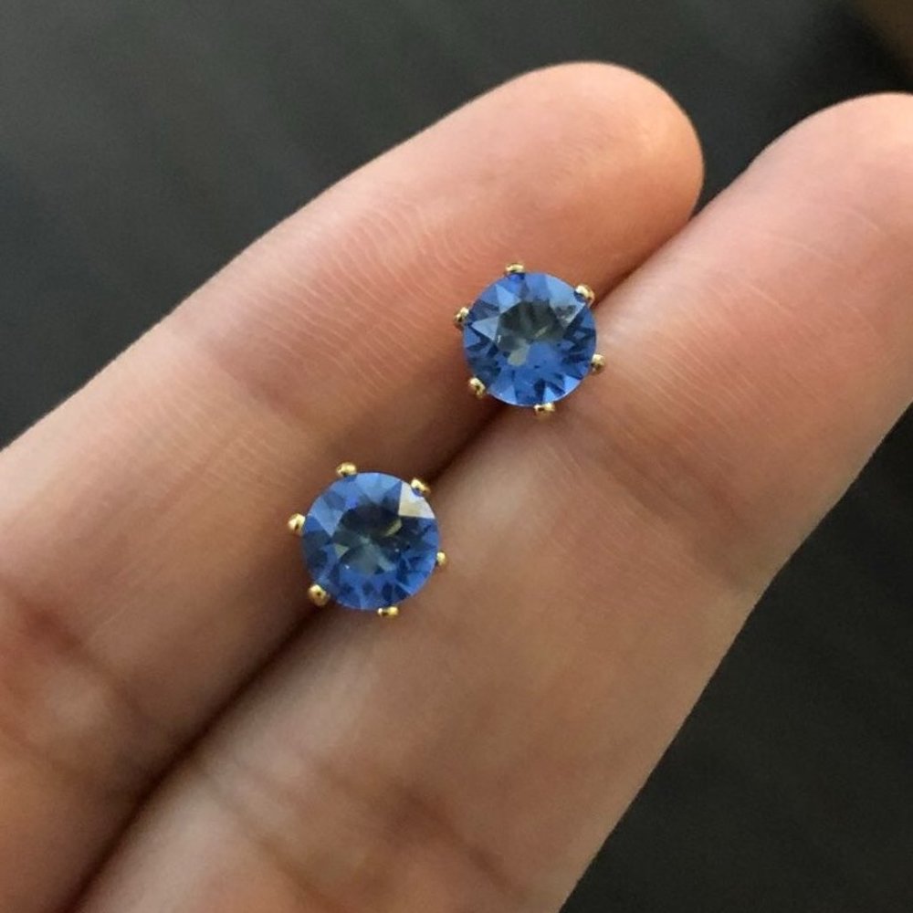 Sapphire Swarovski Elements Crystal Stud Earrings